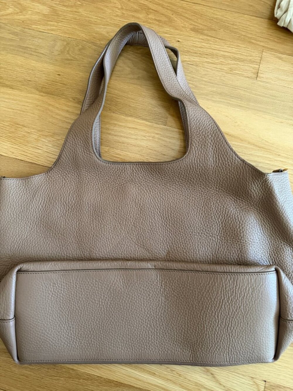 Cuyana Oversized Carryall Tote Stone Pebbled Leather